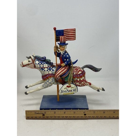Jim Shore Heartwood Creek 2008 God Bless America Uncle Sam On Horse 4013280 RARE - Picture 12 of 13
